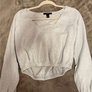 Forever 21 Gray V-Neck Women's Crop Top